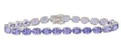 22.0ctw Oval Tanzanite Tennis Bracelet in 14K
