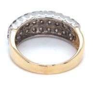 14kt Yellow gold 1ctw 3 row diamond band