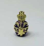 4.5” Purple Fabergé-Style Egg Replica Trinket Box with Nested Crown | Handmade Enamel & Crystal Coll