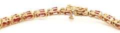 14kt Yellow gold ruby and diamond link bracelet
