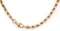 Heavy, Durable 14K YG Diamond Cut Rope Necklace