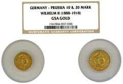 Germany (Prussia) 10 & 20 Mark Gold Pieces. NGC GSA Gold graded