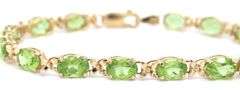 14kt Yellow gold oval Peridot bracelet
