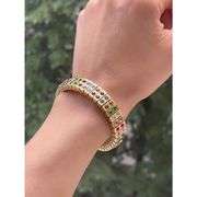 Multicolor Swarovski Expandable Bracelet Gold Plated