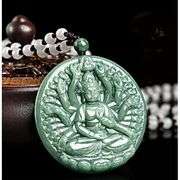 Hand-Carved Myanmar Thousand-Hand Buddha Jade