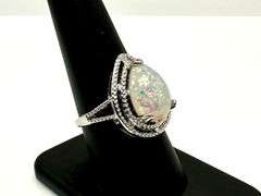 4.5 Ct Simulated Color Play Welo Opal Ring