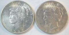 2 Flashy Near Mint 1927-S Peace Silver Dollars. Better date