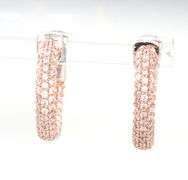 14kt Yellow gold 1ctw pave diamond in and out hoop earrings