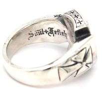 Scott Kay wide black sapphire cross ring