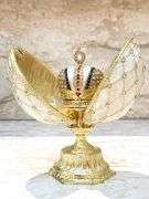 Beige Fabergé-Style Imperial Trinket Egg