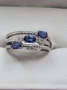 Very fine Tanzanite ring in silver , GGA certified