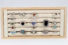 Sterling Silver Ring Assortment Various Sizes & Styles (20 Ring Lot)