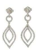 1.20ctw Diamond Double Open Marquise Shaped Dangle Earrings in 18K