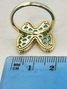 925 Sterling Silver Butterfly Turquoise Color Inlay Ring