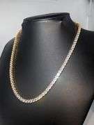 Sparkling 18 Kt Yellow Gold Plated 18.5 Cttw Simulated Diamond Tennis Necklace