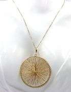 14kt Yellow gold Woven gold disk pendant on chain