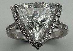 14K White Gold Trillion Cut Diamond Ring of 2.88ct