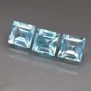 Matched! 3 piece 7.35ct full fire Swiss blue Topaz set!