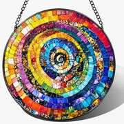 Rainbow Spiral Stained Glass Suncatcher