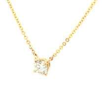 14kt Yellow gold 0.47ct round brilliant cut diamond pendant on chain