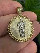 10k Yellow Gold Jesus Christ Pendant Christian Saint Charm
