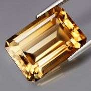 Impressive 22.10ct richly colored emerald cut Citrine! Untreated!