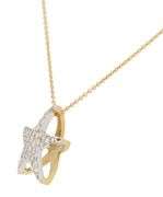 1.15ctw Diamond Star Two Tone Pendant Necklace in 18K