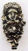 Antique Sterling Silver Chatelaine Clip - Girl with Roses