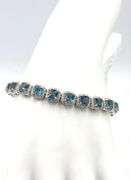 Ravishing Brand New European 14.55CTW Princess-Cut Very Rare London Blue Topaz & Diamond Bracelet In