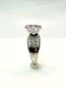 Stunning 14 kt. White Gold Plate 5 Ct Rose Cut Azotic Topaz Ring