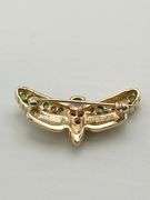 14KT Yellow Gold LE Vian Designer Multi Colpor Gem Stone Harvest Bee Brooch Pin
