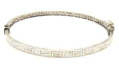 Greek key bangle bracelet in 925 sterling silver