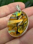 Sterling Silver 925 One of a Kind Dichroic Glass Pendant