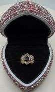 14kt Yellow Gold Oval Blue Sapphire and 1.20ctw Baguette Diamond Ring