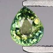 VS grade UNTREATED .51ct pear cut yellow green Sapphire