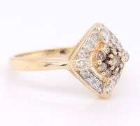 14kt Yellow Gold Chocolate and White Diamond Ring