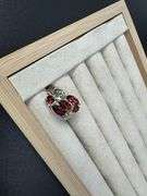 Sterling Silver Natural Gemstone Garnet Ring Size 6