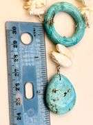 925 Sterling Silver Jay king Biwa Pearl And Turquoise Necklace