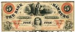 Rare 1862 Bank of Hamburg South Carolina $5 Obsolete Note (SC-85 G4a)