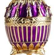 3.5" Crowned Fabergé Egg Replica Jewelry Box – Purple Enamel & Crystal