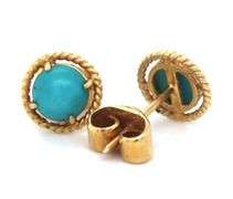 14kt Yellow gold Turquoise stud earrings