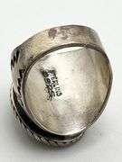 925 Sterling Vintage Natural Turquoise Silver Vintage Native American Featuring Crossed Arrows Stamp