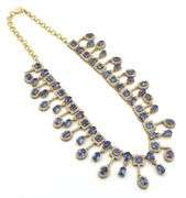 Breathtaking 39.00CTW Brand New European Oval & Round Shaped Faceted Kyanite & 4.25CTW Diamonds Neck