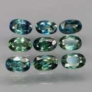 Heated only! 3.23ct blue green Sapphire set