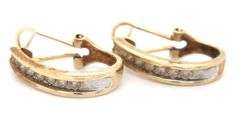 Practical 10K YG Diamond J Hoop Earrings