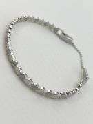 925 Sterling Silver alternating Round Disk Tennis Bracelet