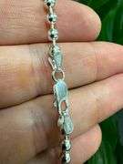 Sterling Silver Italian Ball Bead Chain 4mm 925 Italy New Dog Tag Bracelet 7" inch
