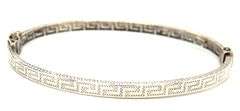 Greek key bangle bracelet in 925 sterling silver