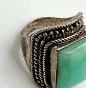 925 Sterling Silver Cabochon Cut Chrysoprase Ring