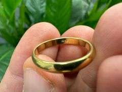 10k Yellow Solid Gold 3mm Domed Plain Men's Women's Wedding Band Size 10